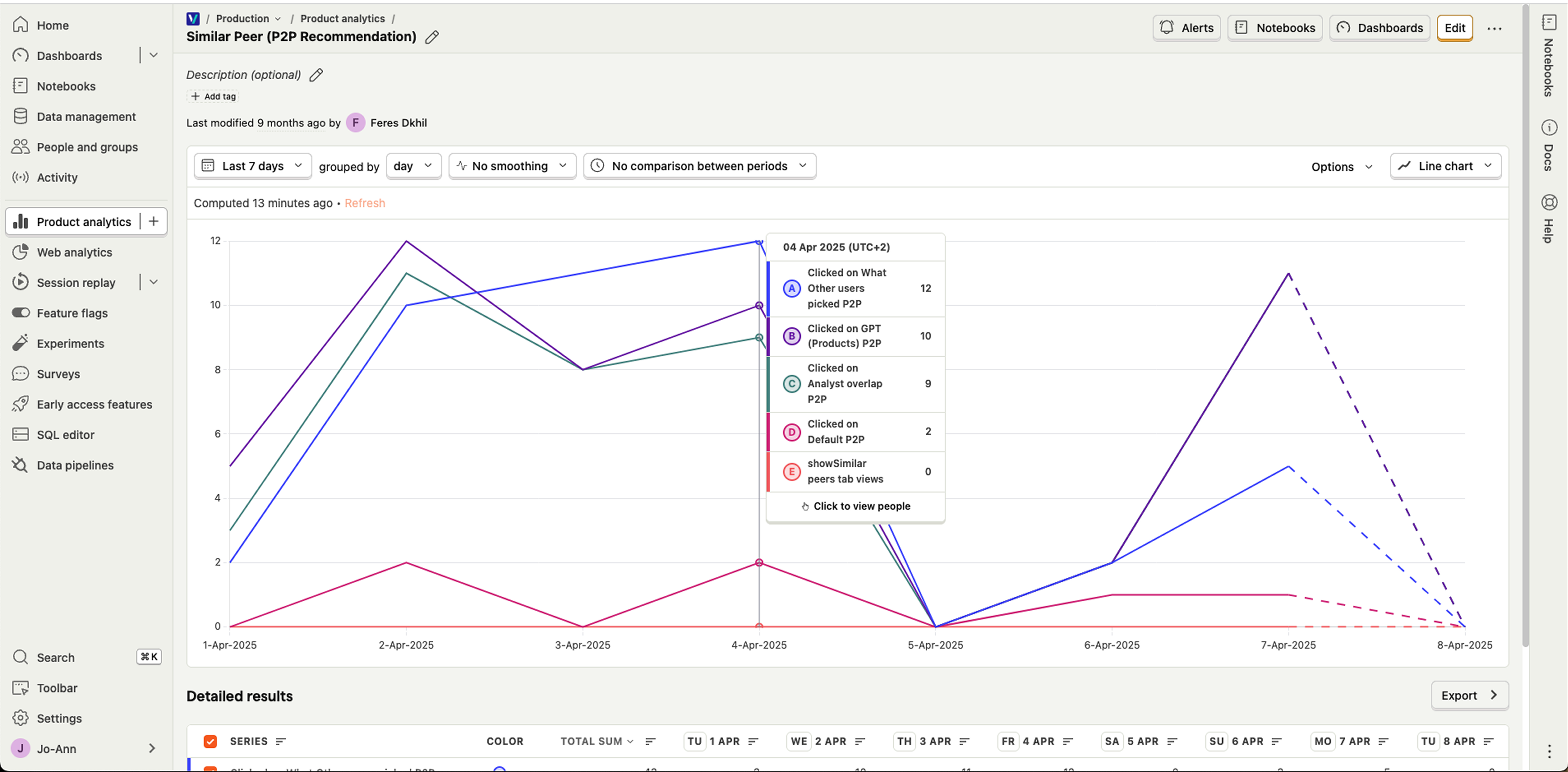 Peers Selection Screenshot