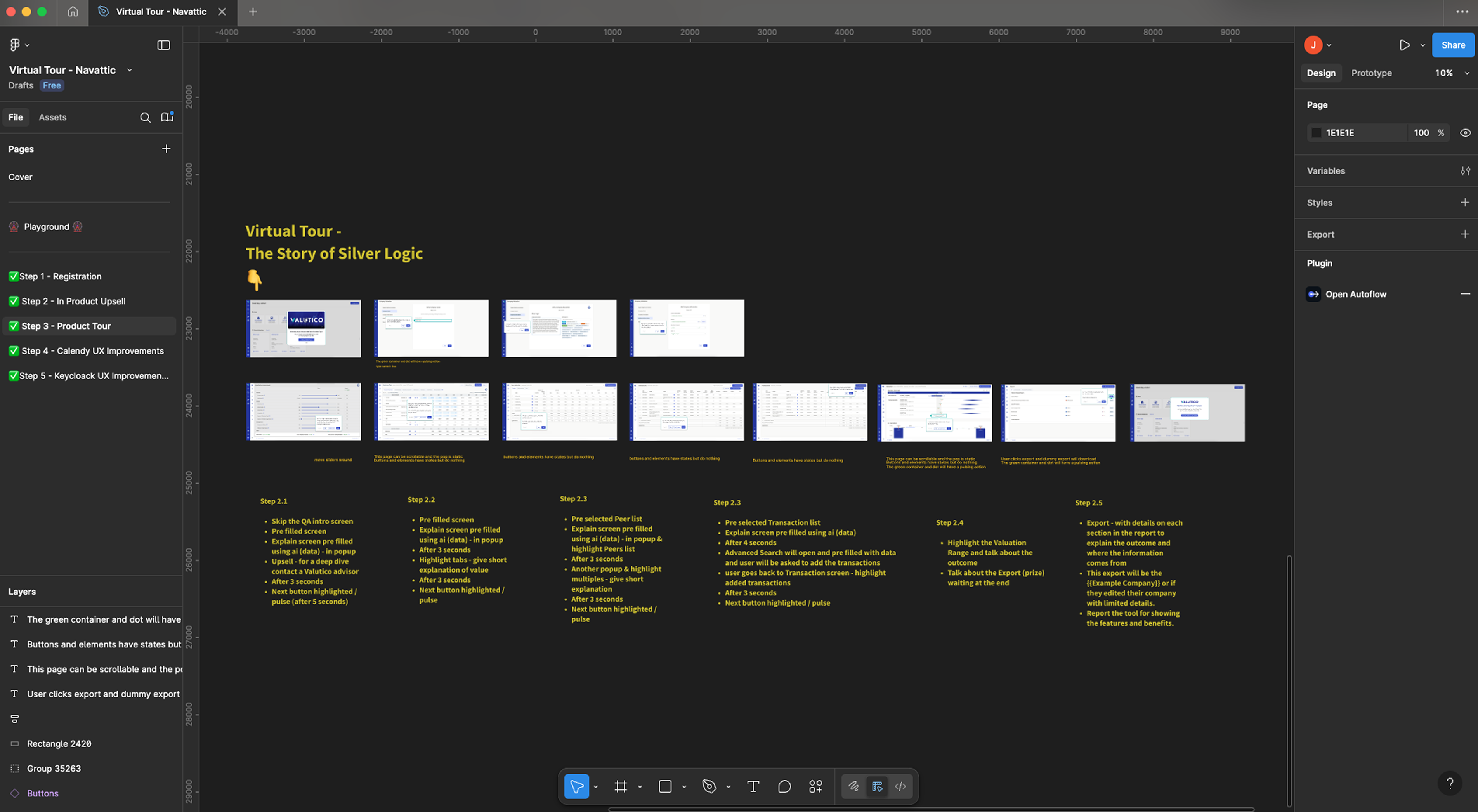 Virtual Tour design process in Figma