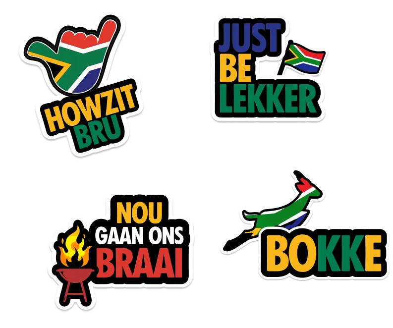 Visual Stickers: Ja Nee, AWE, Springbok Stamp